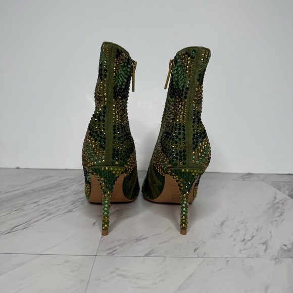 Kurt Geiger Belgravia Camo Rhinestone Pointy Toe Heeled Bootie 36.5 - Picture 3 of 15